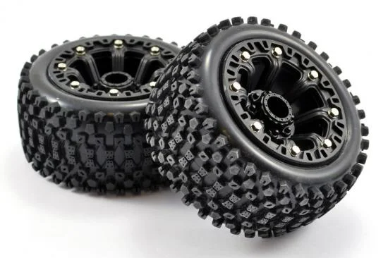 Fastrax 1:16 Stinger Tyres Mounted on Black 8SP 12mm Hex Wheels — image 3 of 4