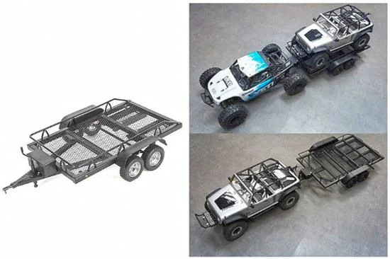 Fastrax Scale Dual Axle Truck Car Trailer With Ramps + LED Lights — image 5 of 6