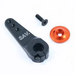 Fastrax 15T Jumbo Black Aluminium Single Servo Horn (15T Large Scale Savox/Multiplex/Hitec)