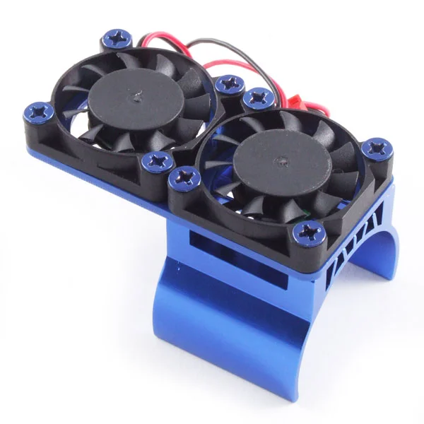 Clip On 1:10 540 Size Motor Heatsink With Dual Fan - Blue
