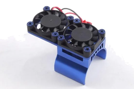 Clip On 1:10 540 Size Motor Heatsink With Dual Fan - Blue &mdash; image 2 of 2
