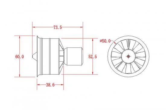 FMS 50mm Ducted Fan System 11-Blade W/2627-Kv4500 Motor &mdash; image 5 of 7