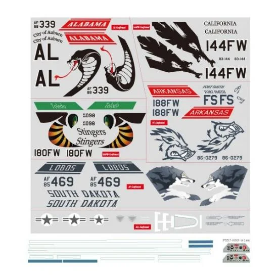 FMS F-16C Fighting Falcon 70mm Decal Sheet — image 1 of 2