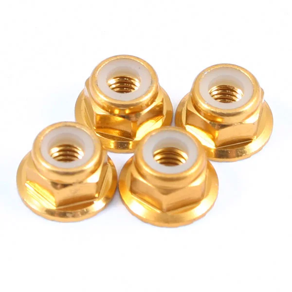 Fastrax M4 Gold Flanged Locking Wheel Nuts (4)