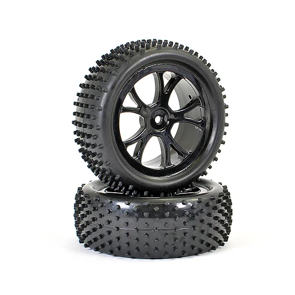 FTX Vantage Front Buggy Tyres Mounted on Black Wheels - 1 Pair