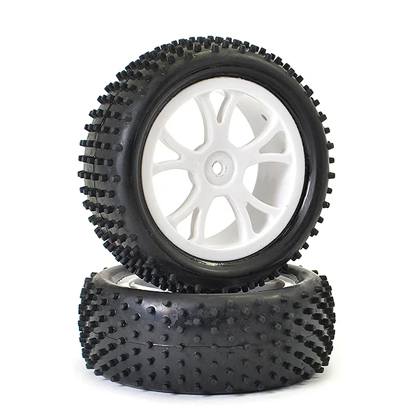 FTX Vantage Front Buggy Tyres Mounted on White Wheels - 1 Pair — image 3 of 3