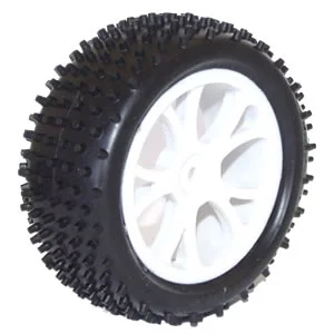 FTX Vantage Front Buggy Tyres Mounted on White Wheels - 1 Pair