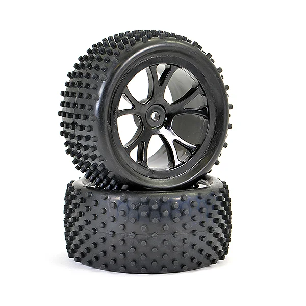 FTX Vantage Rear Buggy Tyres Pre Mounted on Black Wheels - 1 Pair