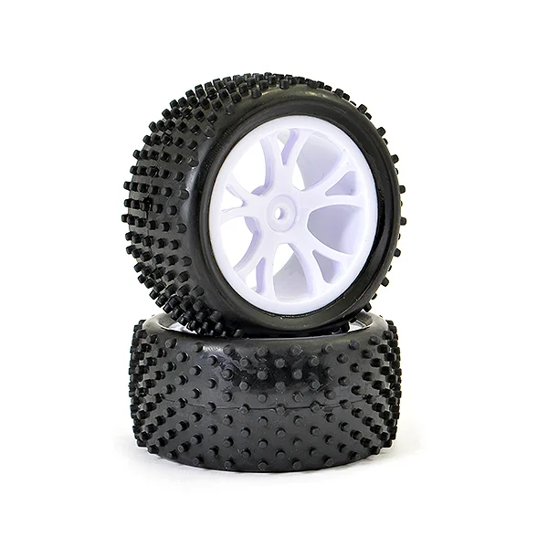 FTX Vantage Rear Buggy Tyres Pre Mounted on White Wheels - 1 Pair