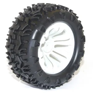 FTX Carnage Tyres Mounted on White Wheels - 1 Pair