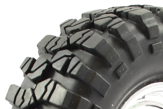 FTX Outback Pre-Mounted Steel Lug/Tyre (2) - Chrome — image 2 of 3