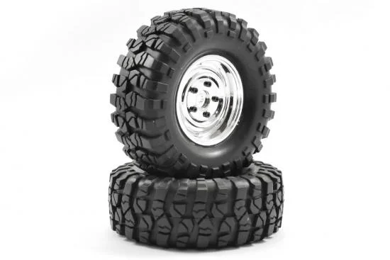 FTX Outback Pre-Mounted Steel Lug/Tyre (2) - Chrome — image 3 of 3