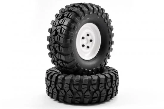 FTX Outback Pre-Mounted Steel Lug/Tyre (2) - White — image 2 of 4