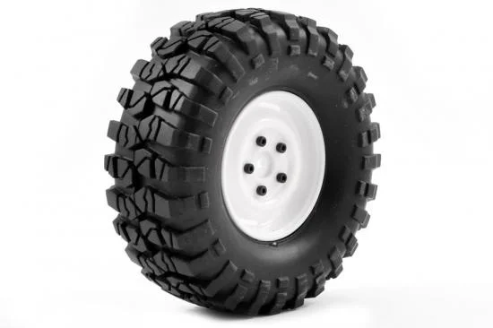 FTX Outback Pre-Mounted Steel Lug/Tyre (2) - White — image 3 of 4