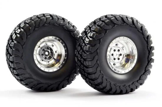 FTX Mauler 2.2 All Terrain Tyres Pre-Glued On Chrome Wheel — image 2 of 4