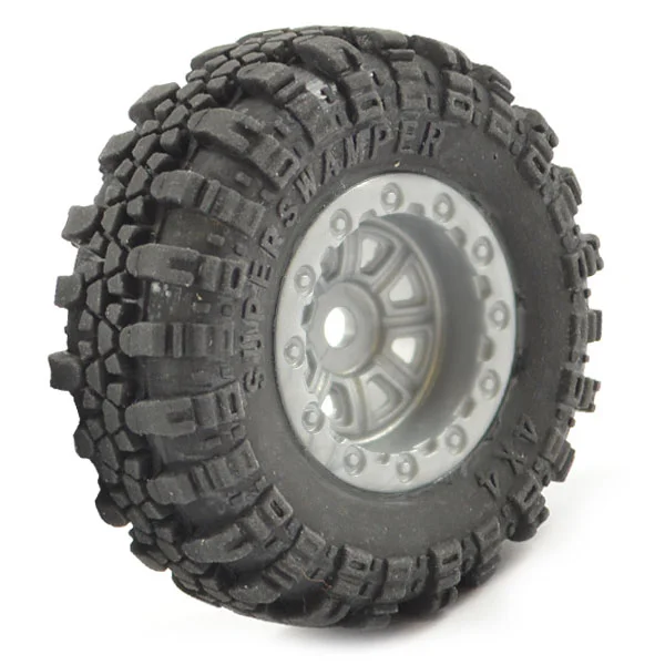 FTX Outback Mini Swamper Tire + Wheel Set - Grey (4Pc)
