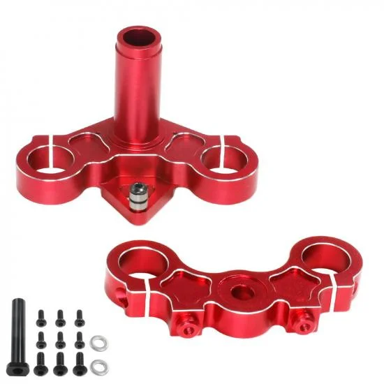Aluminium Triple Clamp Set - Promoto - Red — image 1 of 8