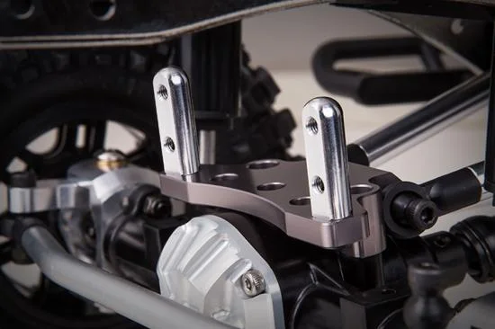 GMade Front Upper Link Mount (Titanium Grey) For Gs01 Axle &mdash; image 3 of 3