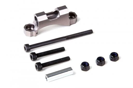 GMade Rear Upper Link Mount (Titanium Grey) For Gs01 Axle &mdash; image 2 of 3