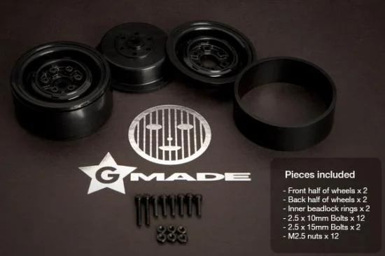 GMade 1.9 Vr01 Beadlock Wheels (White) (2) &mdash; image 2 of 6