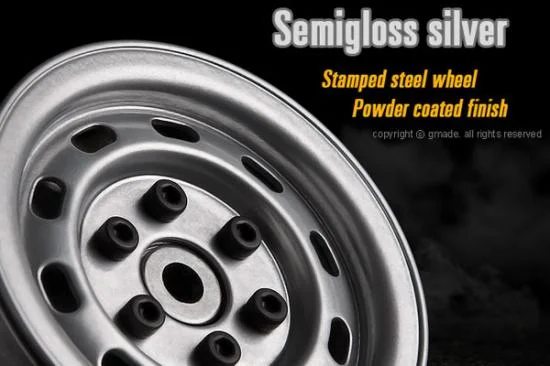 GMade 1.9 SR02 Beadlock Wheels (Semi Gloss Silver) (2) — image 2 of 5