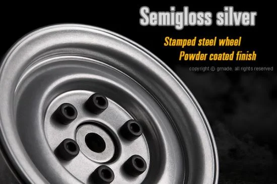 GMade 1.9 SR03 Beadlock Wheels (Semigloss Silver) (2) — image 2 of 5