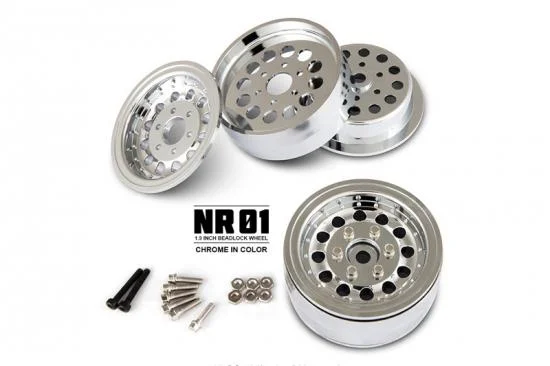 GMade NR01 1.9 Inch Beadlock Wheels - Chrome (2) — image 2 of 4