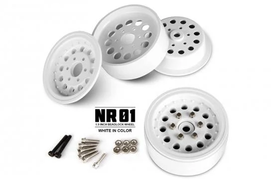 GMade NR01 1.9 Inch Beadlock Wheels - White (2) &mdash; image 2 of 4