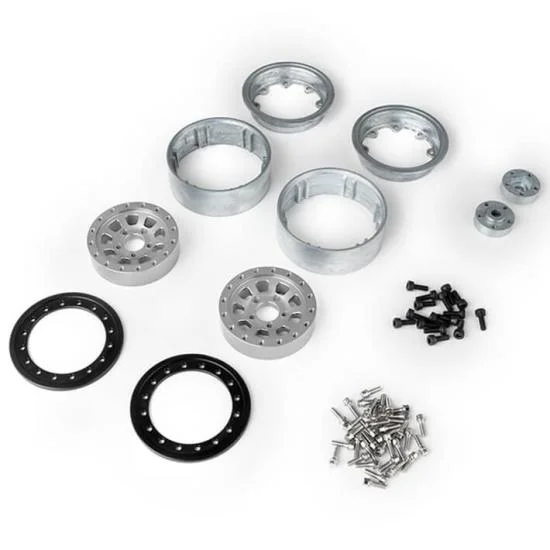 GMade 1.9 Ar04 5-Lug Aluminium Beadlock Wheels (Silver) (2) — image 3 of 4