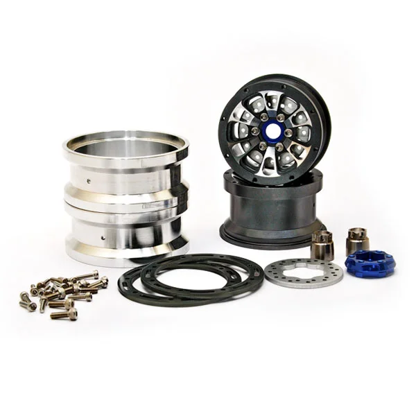Hobao DC-1 CNC Aluminium. Beadlock 1.9 6-Spoke Wheels Black (2)