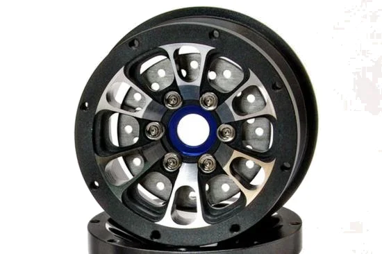 Hobao DC-1 CNC Aluminium. Beadlock 1.9 6-Spoke Wheels Black (2) — image 3 of 4