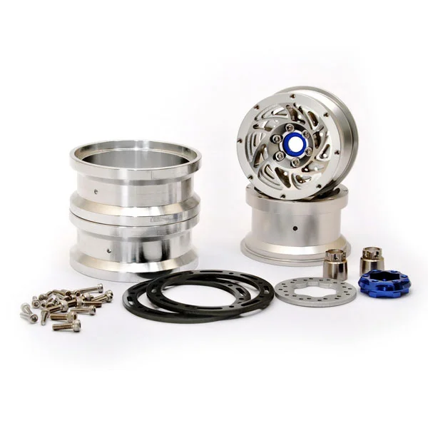 Hobao DC-1 CNC Aluminium. Beadlock 1.9 Wheels Silver (2)