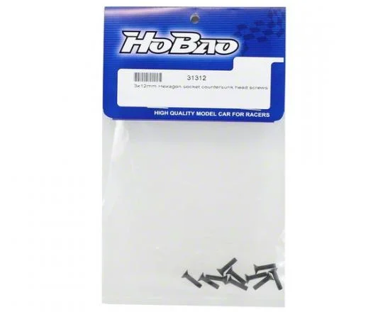 Hobao M3X12mm Hex Socket Countersunk Screws (6) &mdash; image 2 of 3