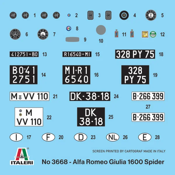 Italeri Alfa Romeo Giulia 1600 Spider — image 10 of 13