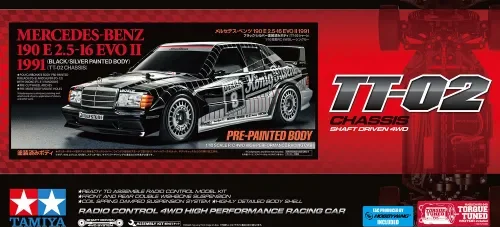 Tamiya Mercedes-Benz 190 E 2.5-16 EVO II 1991 with Painted Body (TT-02) — image 2 of 5