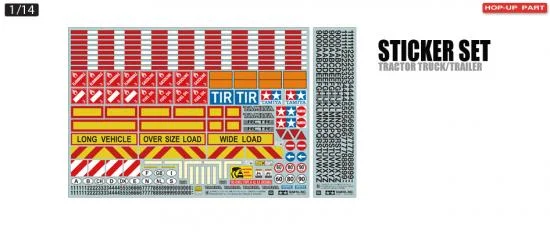 Tamiya 1:14 Tractor Trailer Sticker — image 1 of 2