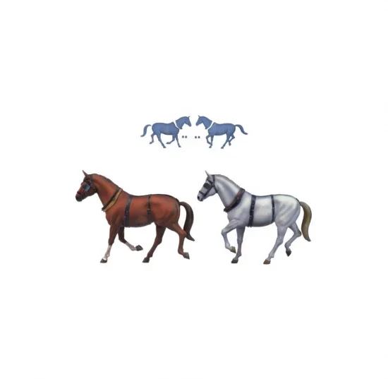 Set of 2 Wild West 1:12 Stagecoach Horses for AL20345 — image 2 of 11