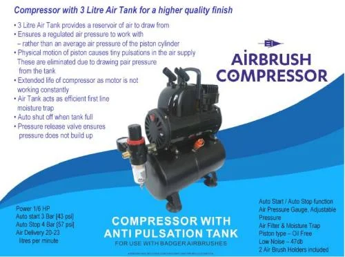 Badger Airbrush Compressor with Anti Pulsation Tank — image 2 of 2