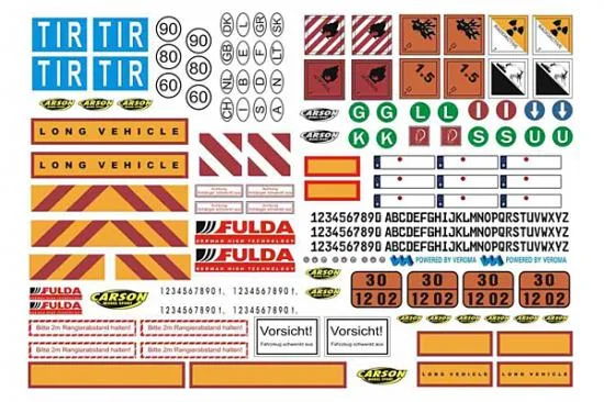 Tamiya Truck Caution Sign Sticker Sheet — image 1 of 2