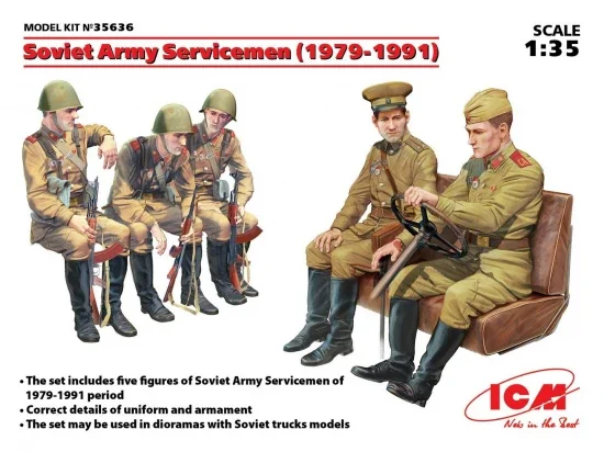 Soviet Army Servicemen (1979-1991) - (5 figures) — image 2 of 3