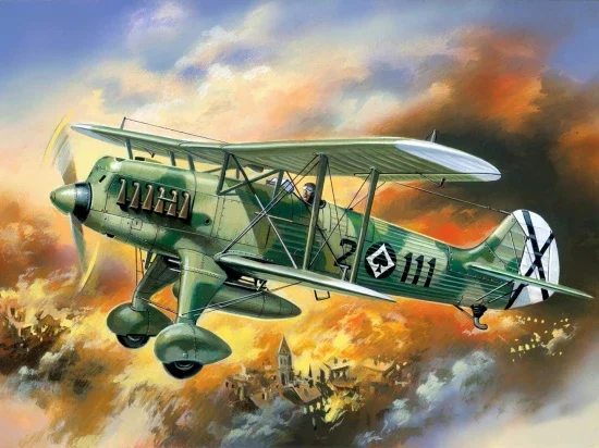 Heinkel He 51B-1 - Spanish Air Force Biplane Fighter — image 1 of 6