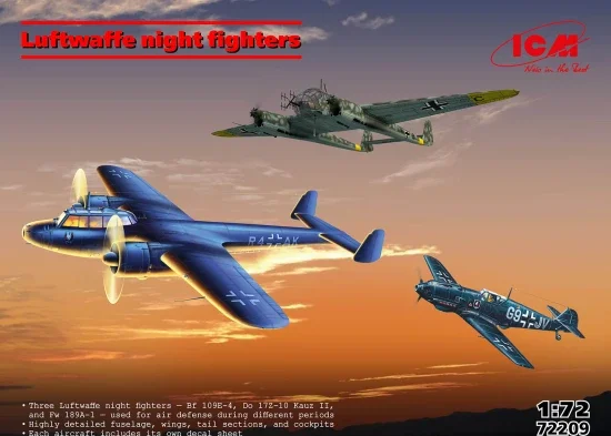 Set of 3 Luftwaffe Night Fighters (BF 109E-4 - Do 172-10 Kauz II - Fw 189A-1) — image 16 of 17