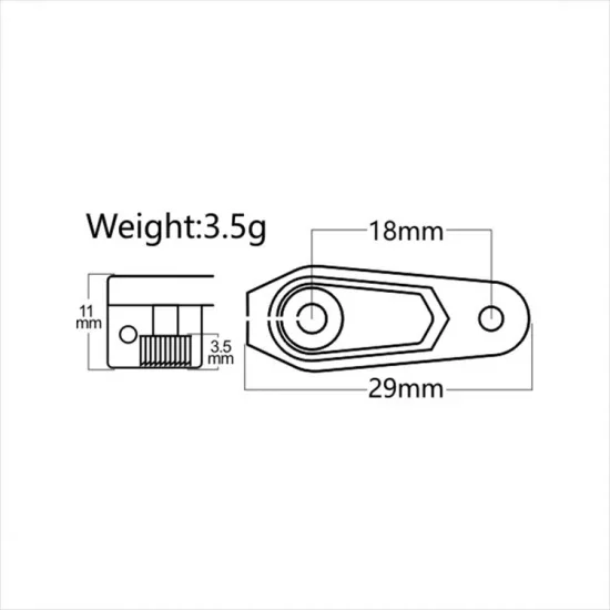 Power HD Aluminium Servo Horn 18mm height 11mm 25th — image 3 of 5
