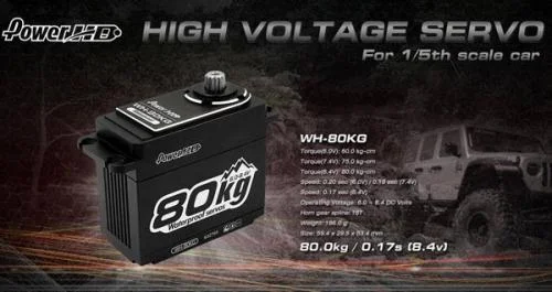 Power HD WH-80KG HV Large Scale Servo - 80kg - 0.17sec &mdash; image 2 of 2