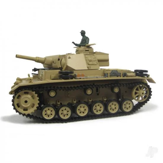 Henglong 1:16 Tauch Panzer III with Infrared Battle System (2.4GHz Shooter Smoke Sound Metal Gearbox) — image 4 of 8