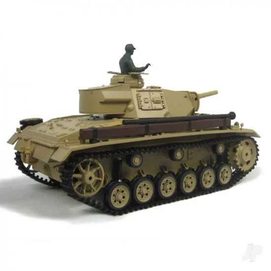 Henglong 1:16 Tauch Panzer III with Infrared Battle System (2.4GHz Shooter Smoke Sound Metal Gearbox) — image 5 of 8