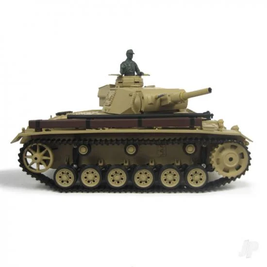 Henglong 1:16 Tauch Panzer III with Infrared Battle System (2.4GHz Shooter Smoke Sound Metal Gearbox) — image 6 of 8