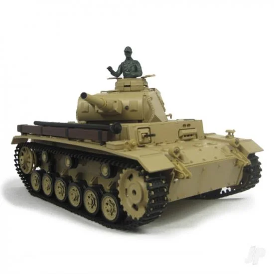 Henglong 1:16 Tauch Panzer III with Infrared Battle System (2.4GHz Shooter Smoke Sound Metal Gearbox) — image 7 of 8