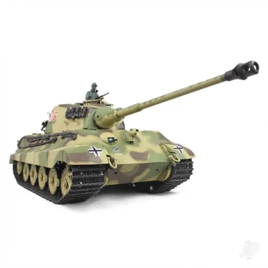 Henglong 1:16 German King Tiger Henschel with Infrared Battle System (2.4GHz Shooter Smoke Sound Metal Gearbox Metal Tracks Sprocket Idler) — image 1 of 4