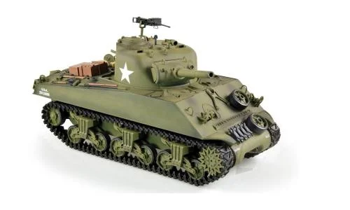 Henglong 1:16 US M4A3 Sherman with Infrared Battle System (2.4GHz + Shooter + Smoke + Sound) — image 1 of 3